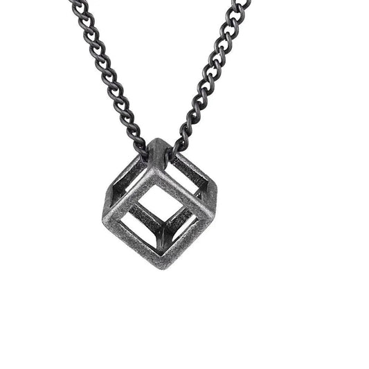 Square Pendant Titanium Necklace - Pylnam