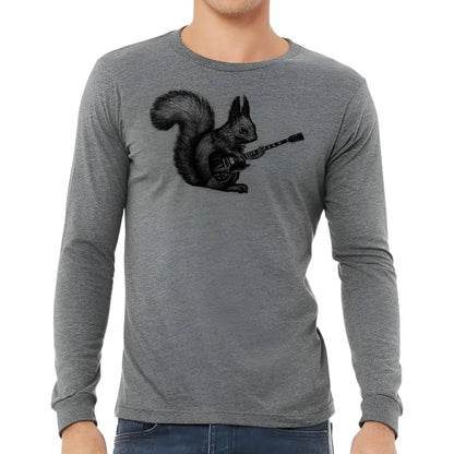 Squirrel Playing Guitar Long Sleeve Shirt - Pylnam