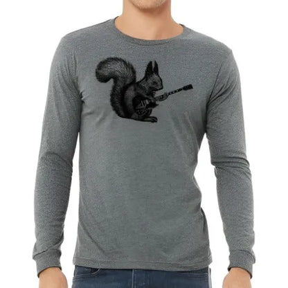 Squirrel Playing Guitar Long Sleeve Shirt - Pylnam