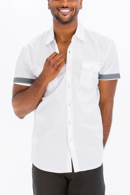 Stitch Line Pocket Shirt - Pylnam