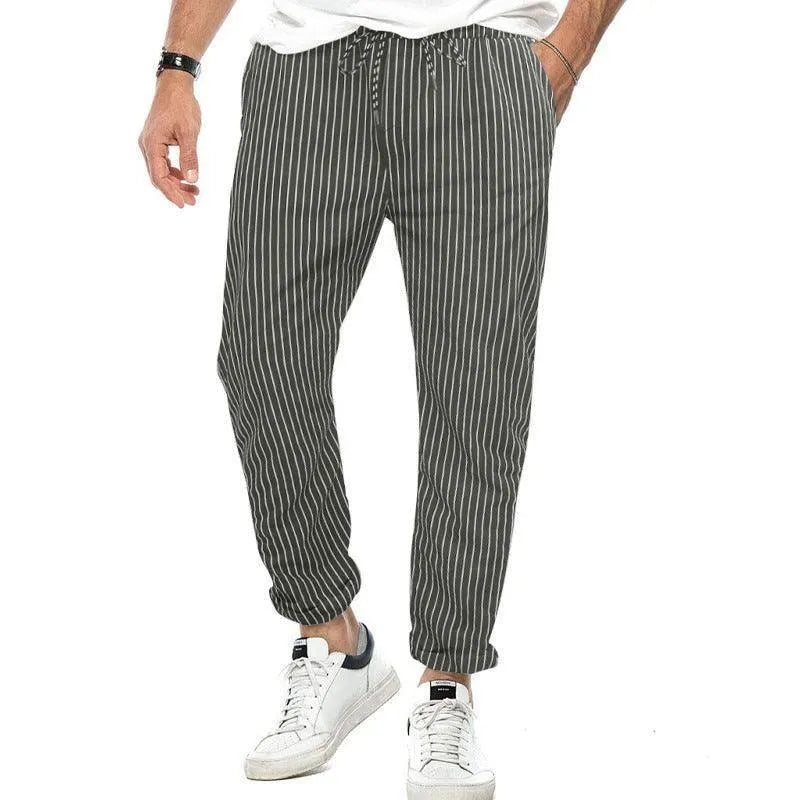 Striped Casual Pants - Pylnam