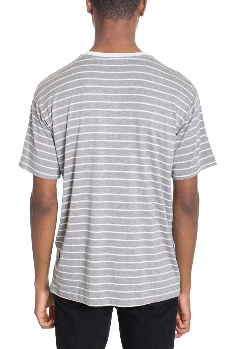 Stripped Short Sleeve Cotton T-Shirt - Pylnam