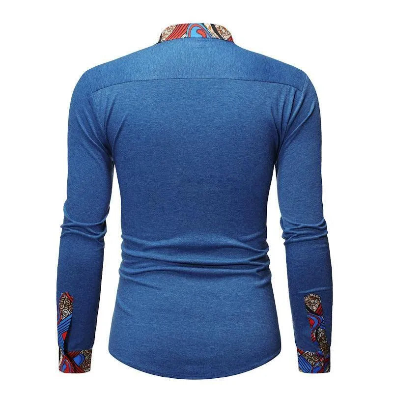 Stylish Patterned Long Sleeve Shirt for Men - Pylnam