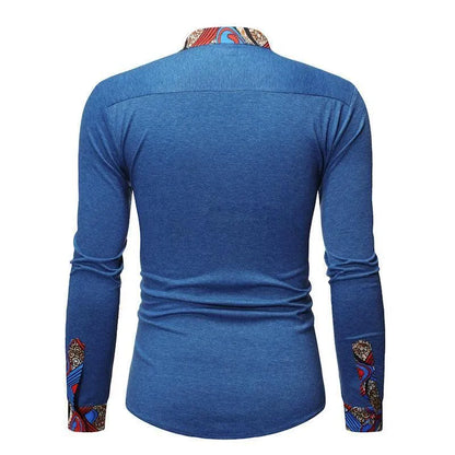 Stylish Patterned Long Sleeve Shirt for Men - Pylnam