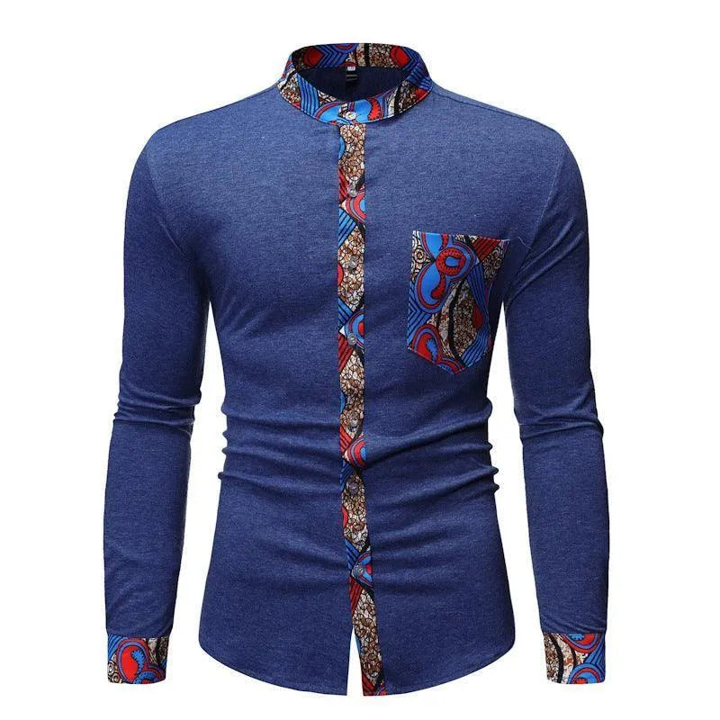 Stylish Patterned Long Sleeve Shirt for Men - Pylnam