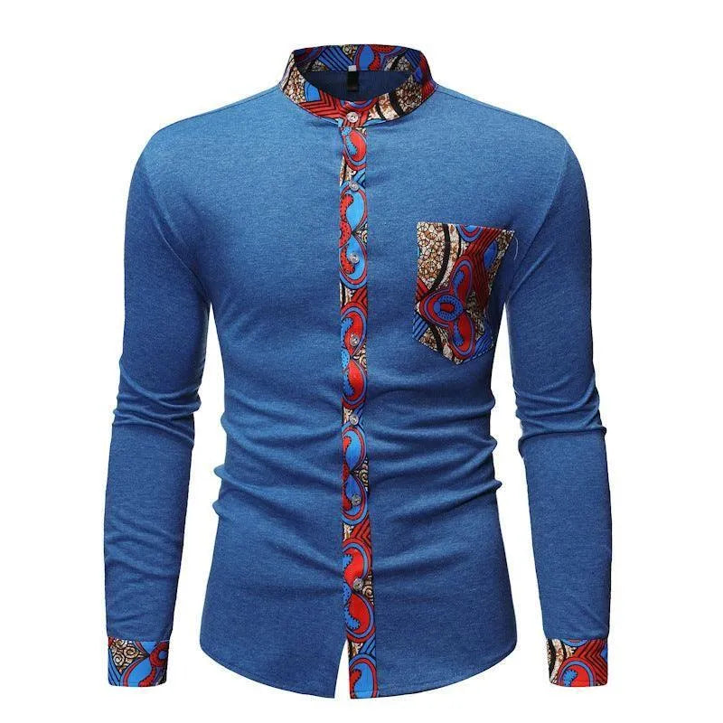 Stylish Patterned Long Sleeve Shirt for Men - Pylnam