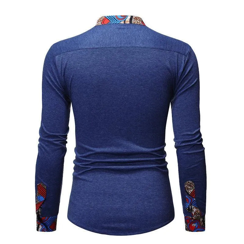 Stylish Patterned Long Sleeve Shirt for Men - Pylnam