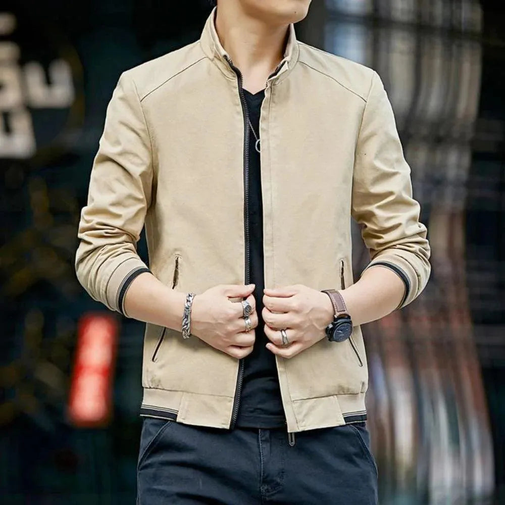 Stylish Zip-Up Collar Jacket - Pylnam