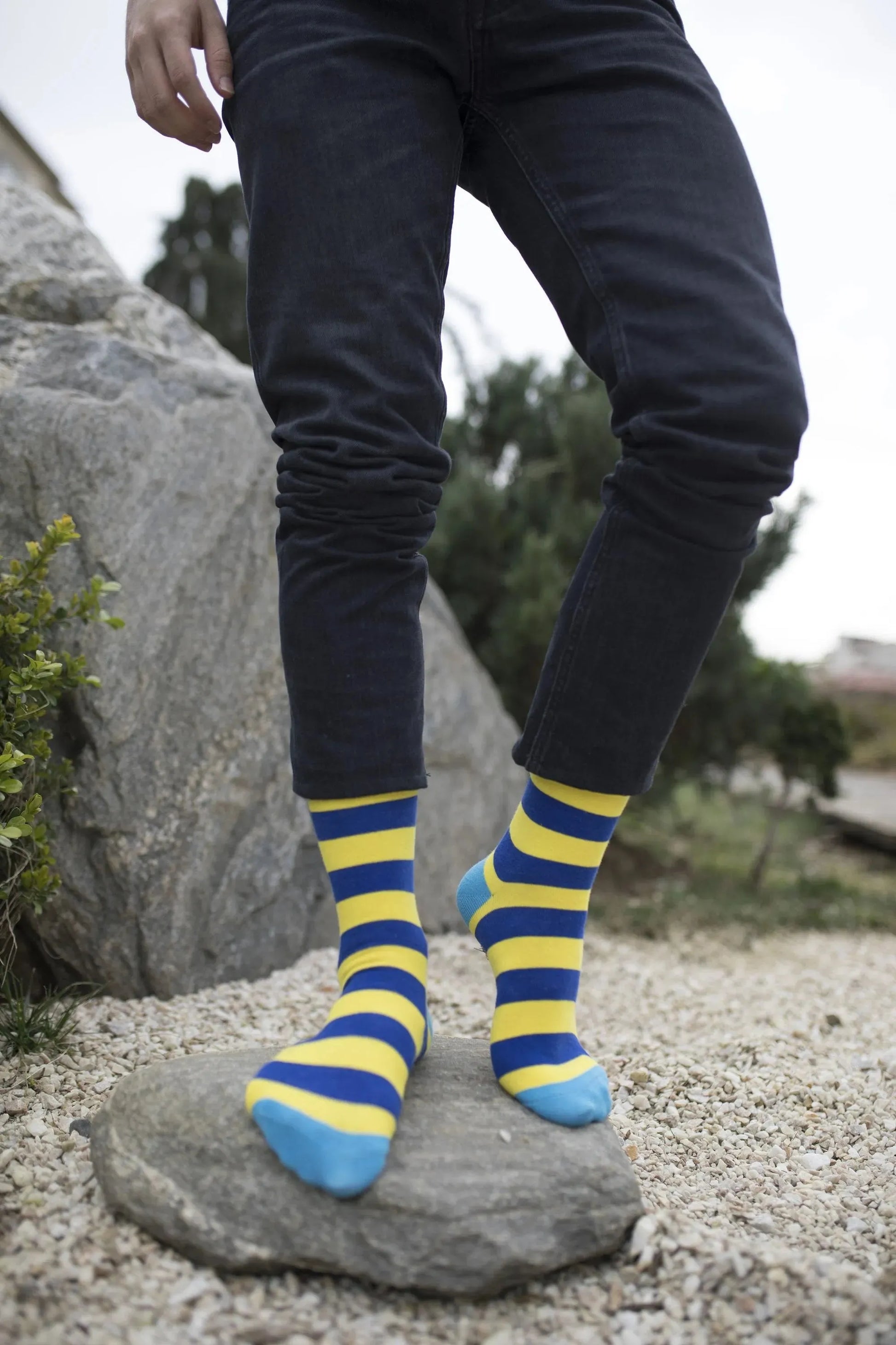 Sunny Striped Lemon Socks - Pylnam