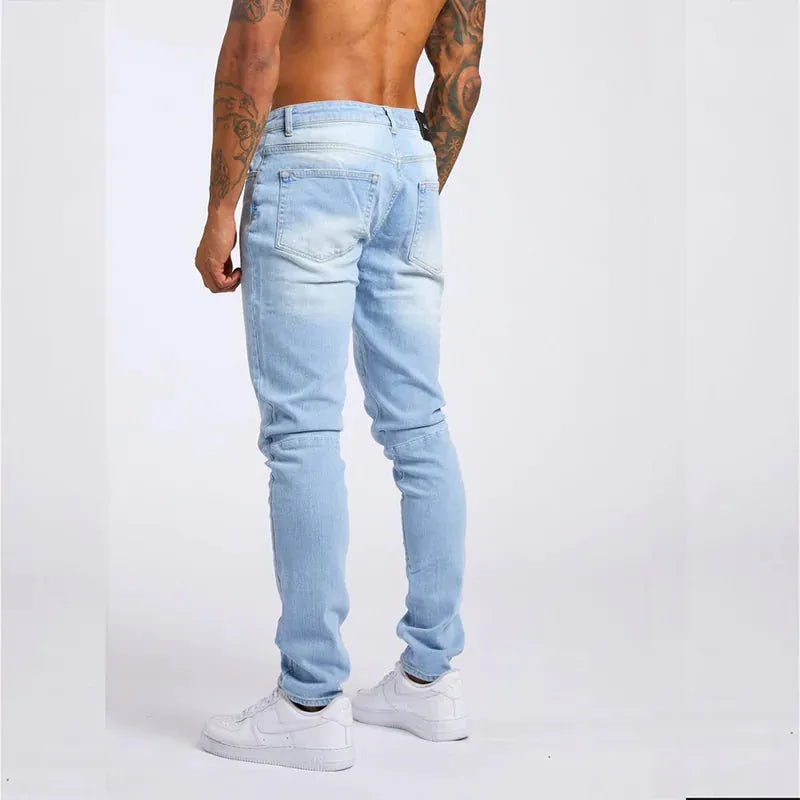 Men's Slim Fit High Waist Jeans - Pylnam