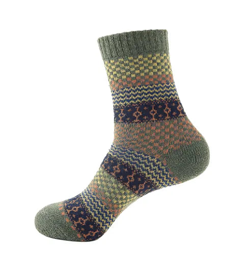 Thick Striped Wool Socks - Pylnam