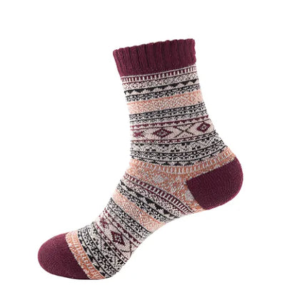 Thick Striped Wool Socks - Pylnam