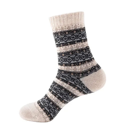 Thick Striped Wool Socks - Pylnam