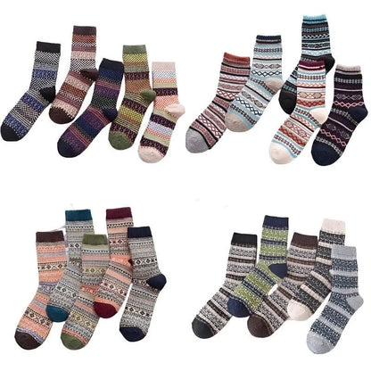 Thick Striped Wool Socks - Pylnam