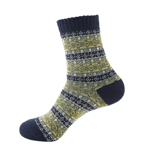 Thick Striped Wool Socks - Pylnam