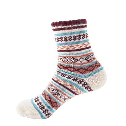 Thick Striped Wool Socks - Pylnam