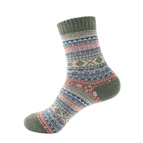 Thick Striped Wool Socks - Pylnam