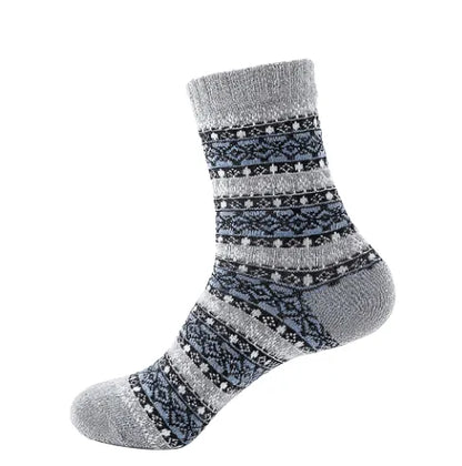 Thick Striped Wool Socks - Pylnam