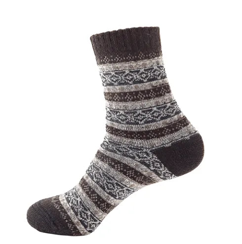 Thick Striped Wool Socks - Pylnam