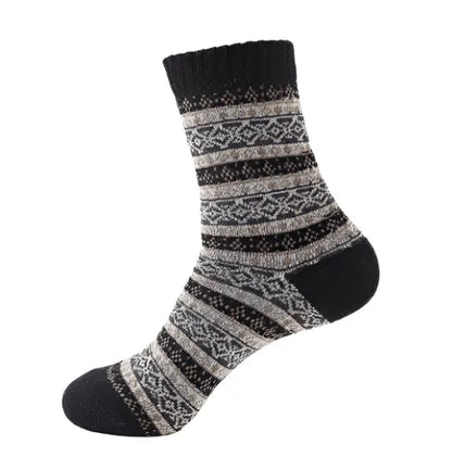 Thick Striped Wool Socks - Pylnam