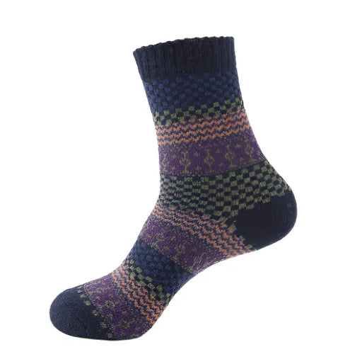 Thick Striped Wool Socks - Pylnam