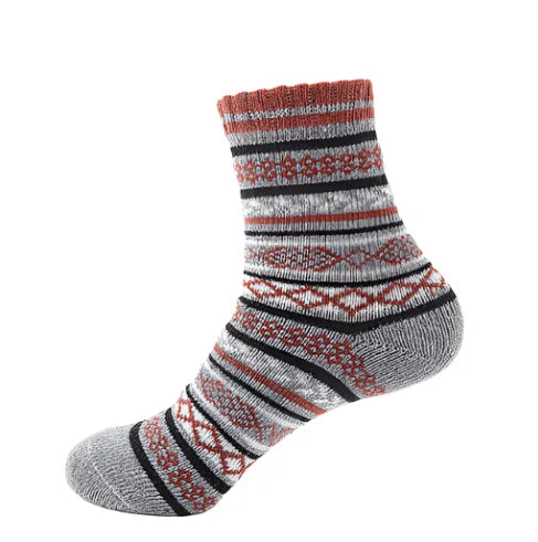 Thick Striped Wool Socks - Pylnam