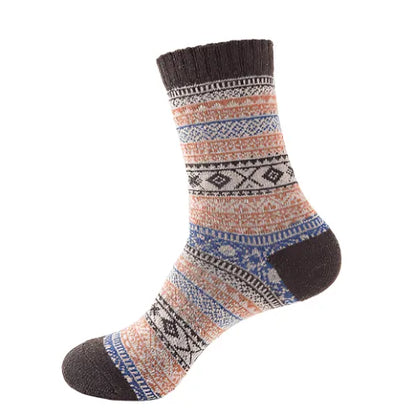 Thick Striped Wool Socks - Pylnam