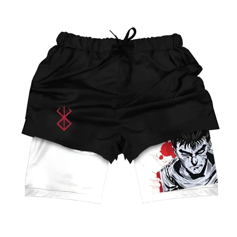 Trendy Anime High-Waisted Breathable Active Shorts - Pylnam