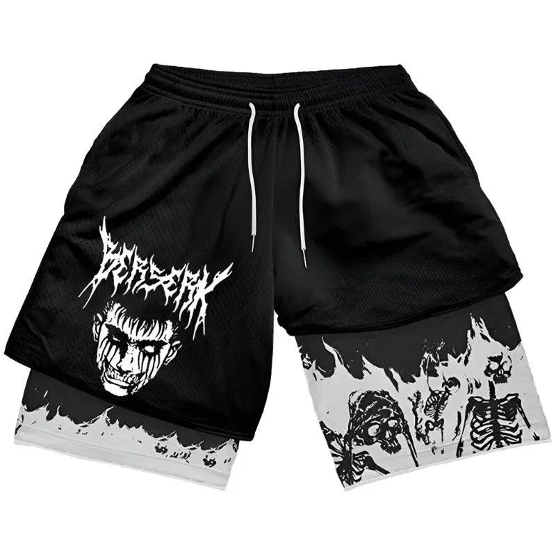 Trendy Anime High-Waisted Breathable Active Shorts - Pylnam