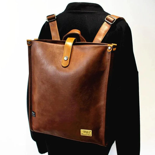 Trendy Japanese-Inspired PU Leather Backpack for Everyday Adventures - Pylnam