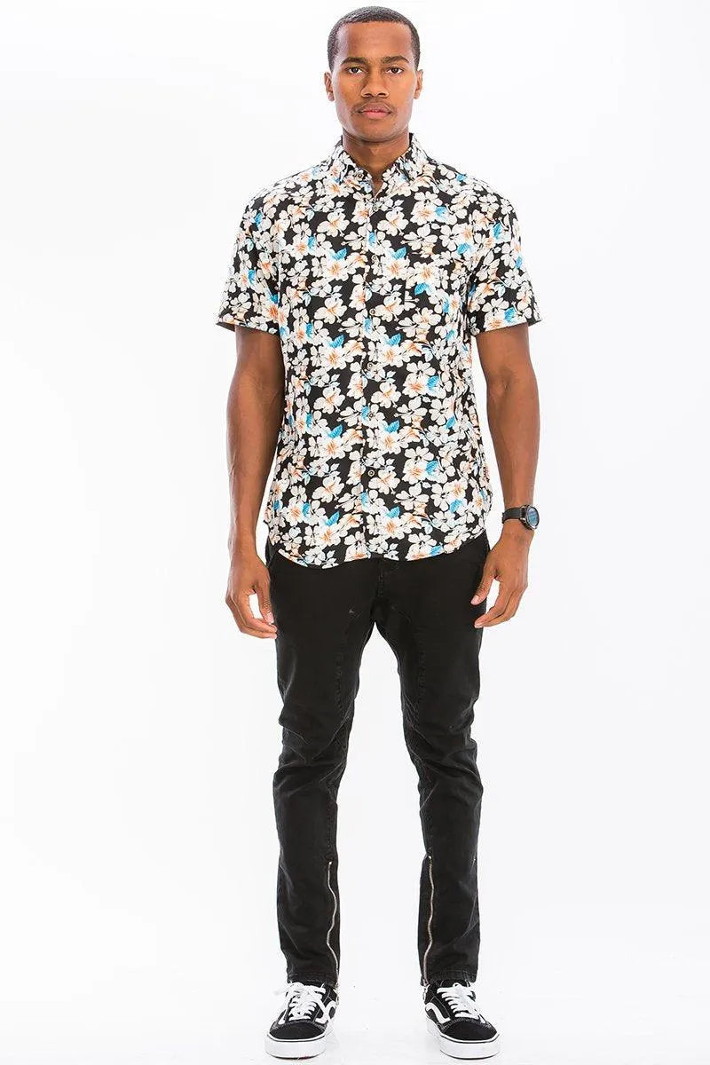 Tropicana Vibes Floral Button Down Shirt - Pylnam