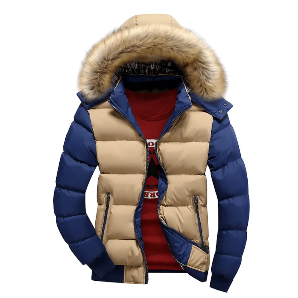 Two Tone Puffer Jacket W/Removable Hood - Pylnam