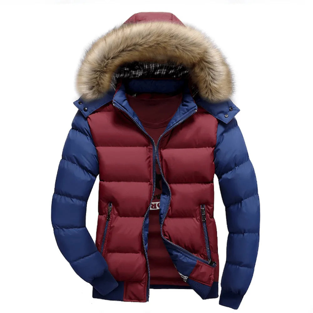 Two Tone Puffer Jacket W/Removable Hood - Pylnam