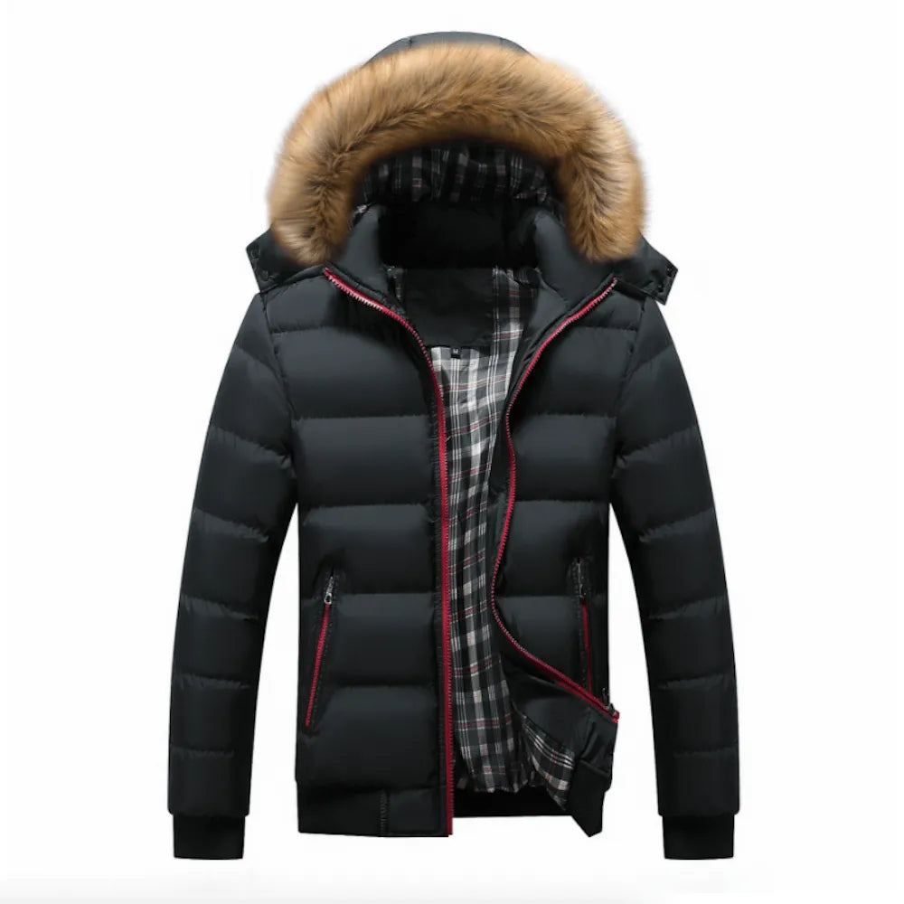 Two Tone Puffer Jacket W/Removable Hood - Pylnam