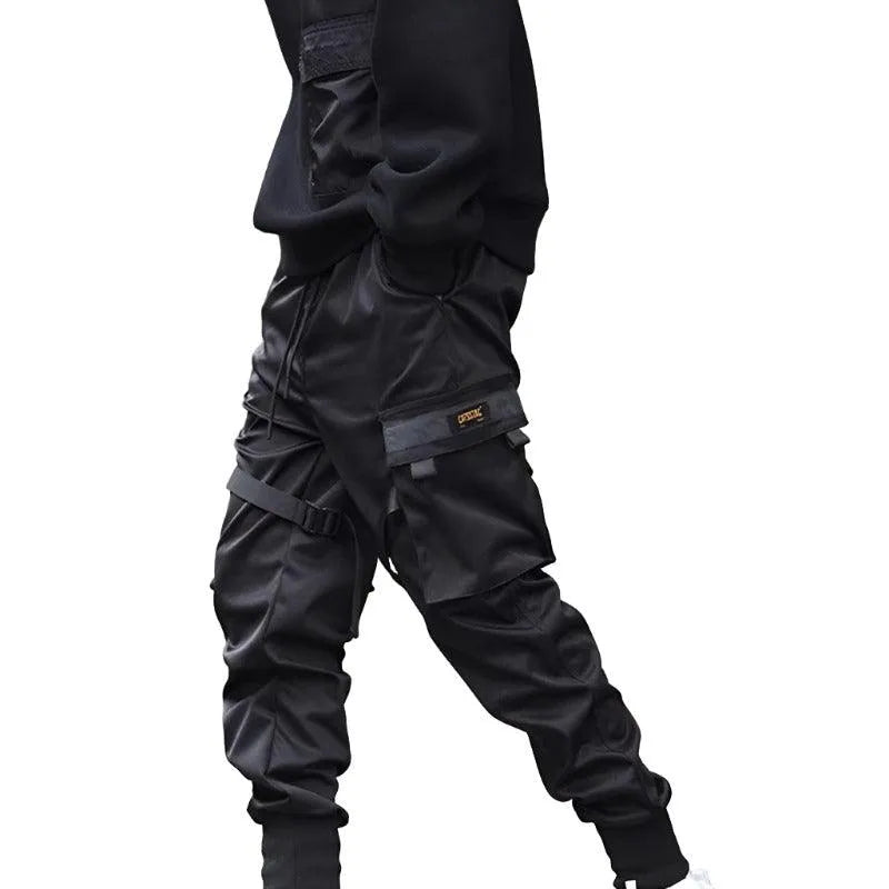 Versatile Black Slim Fit Joggers with Elastic Waistband - Pylnam