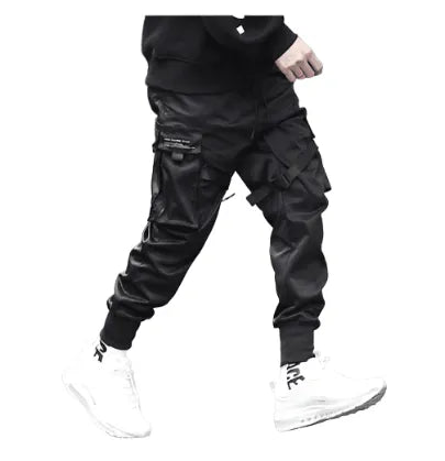 Versatile Black Slim Fit Joggers with Elastic Waistband - Pylnam