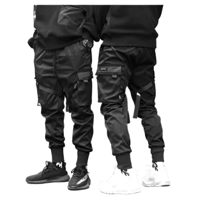 Versatile Black Slim Fit Joggers with Elastic Waistband - Pylnam