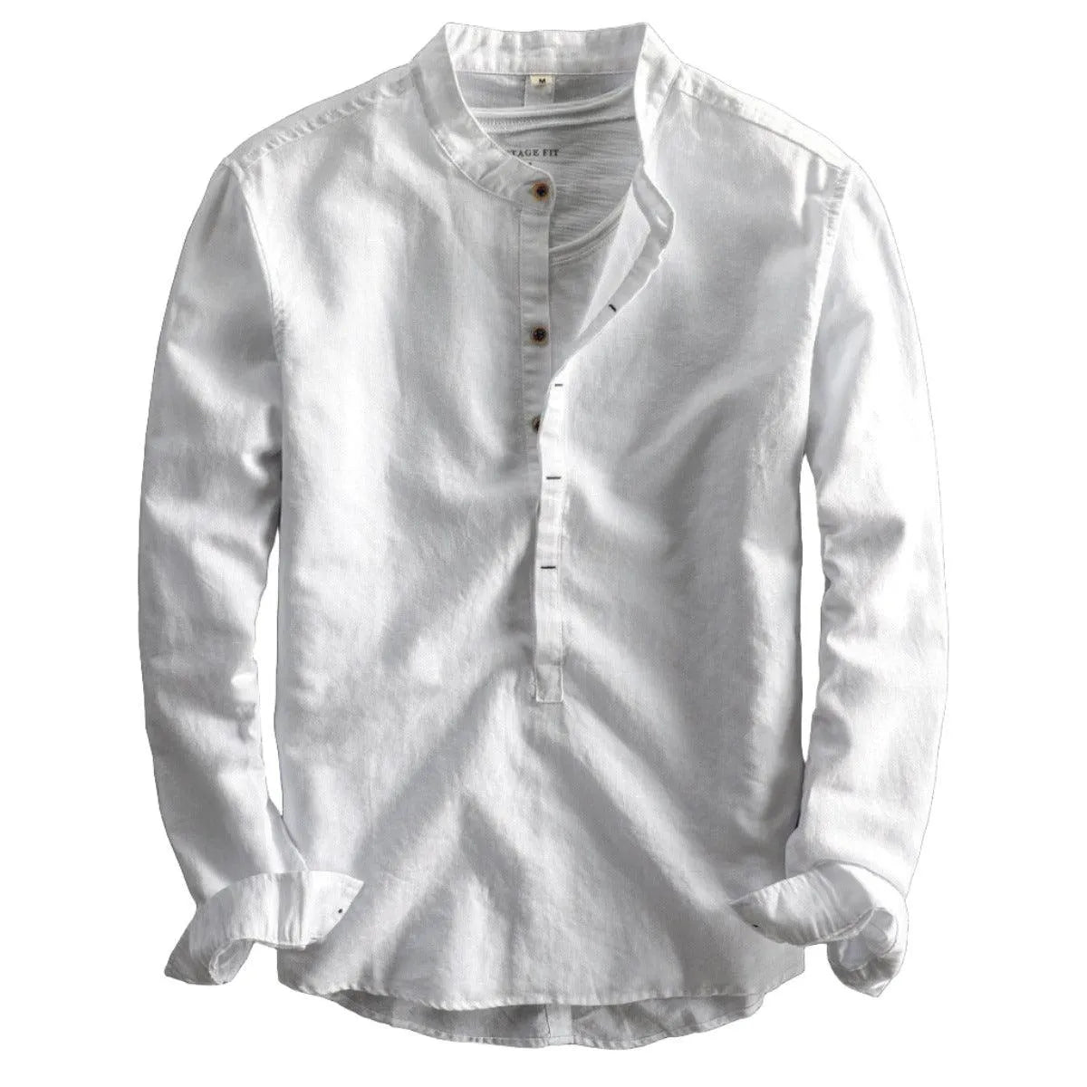 Vintage Fit Long Sleeve Linen Shirt - Pylnam