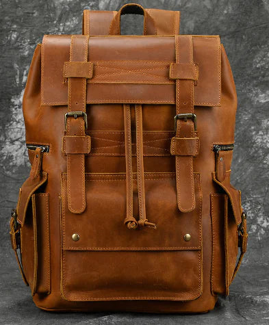 Timeless Rustic Leather High-Capacity Backpack for Adventurous Souls